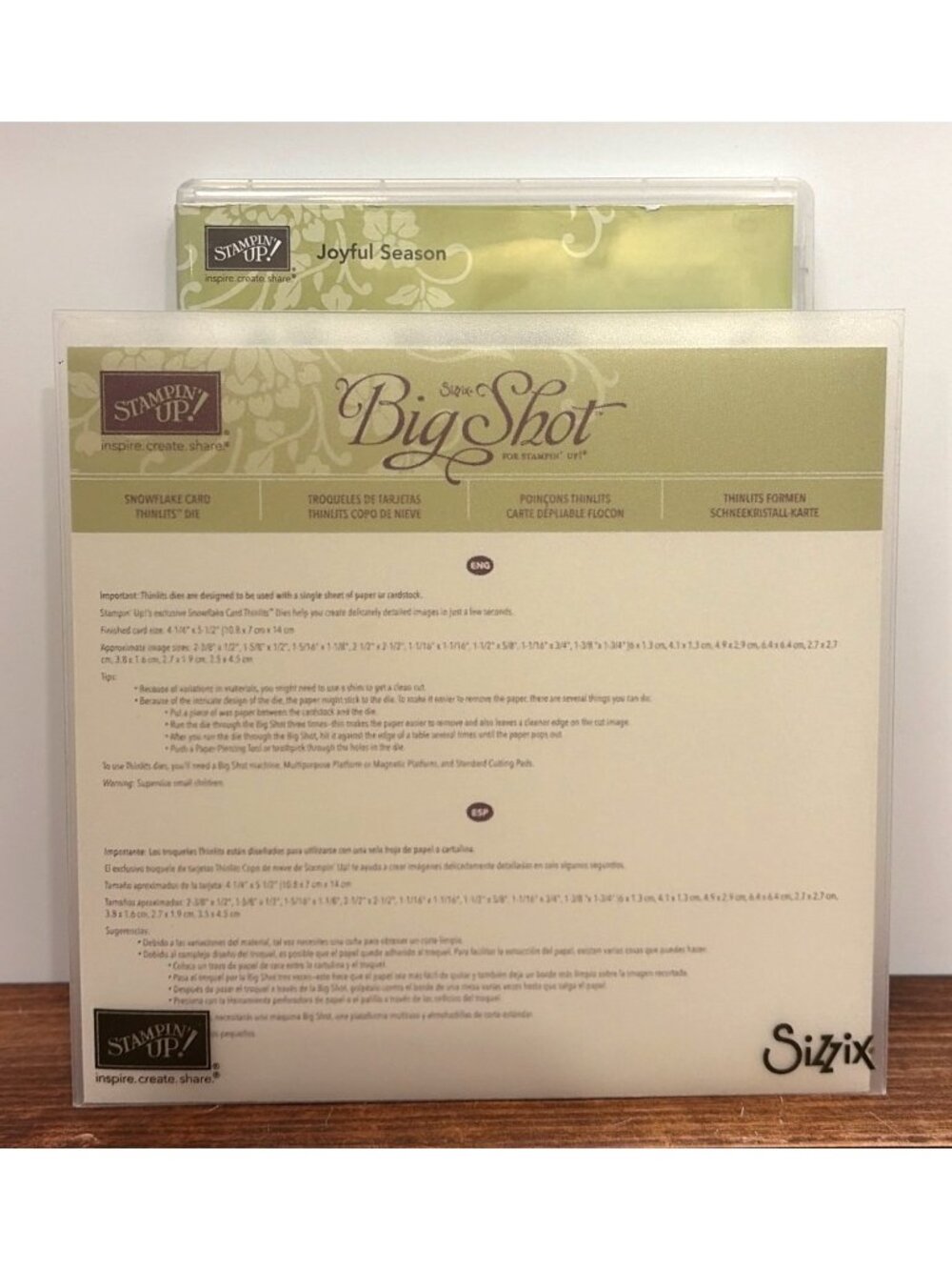 Stampin Up 139770 Joyful Season Clear Stamps & 135855 Snowflake Card Thinlits